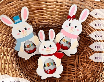 Bunny Egg Holder SVG Bundle – DIY Kit Candy Holder Designs for Cricut & Silhouette