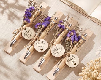 Personalised Wooden Pen and Bookmark Set,Custom Engraved Pen and Bookmark, Teacher Appreciation Gift, Helping Me Grow Gift,Gift Box Included