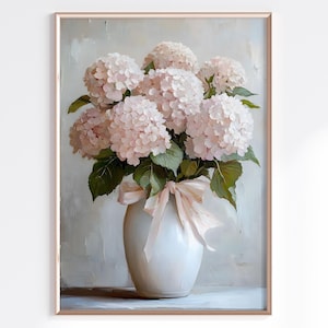 Hydrangea Floral Wall Art, Watercolor Botanical Prints, Elegant Home Decor, Gift for Flower Lovers