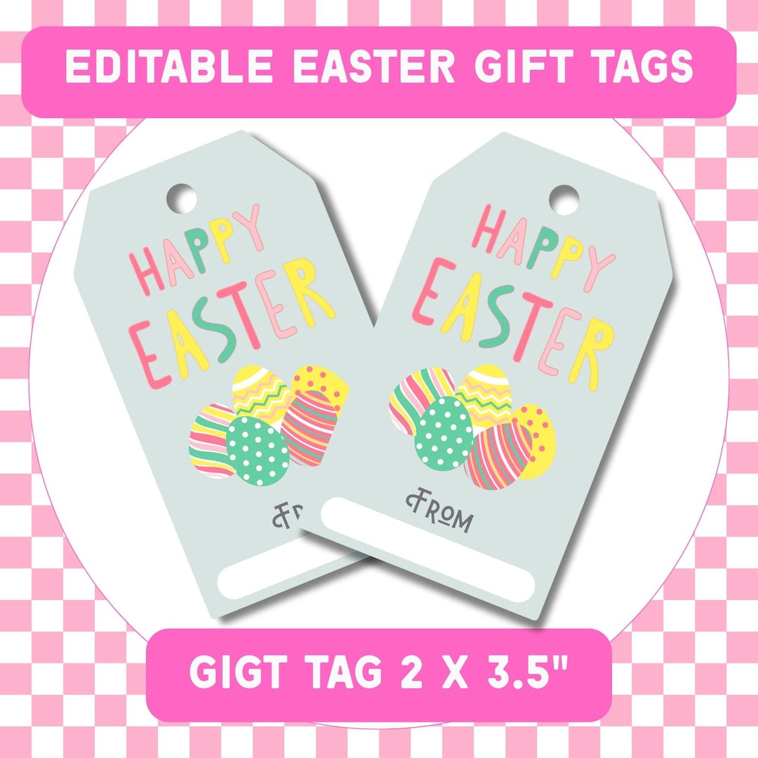 Editable Easter Gift Tags: Printable Basket Tags (2x3.5") - Etsy