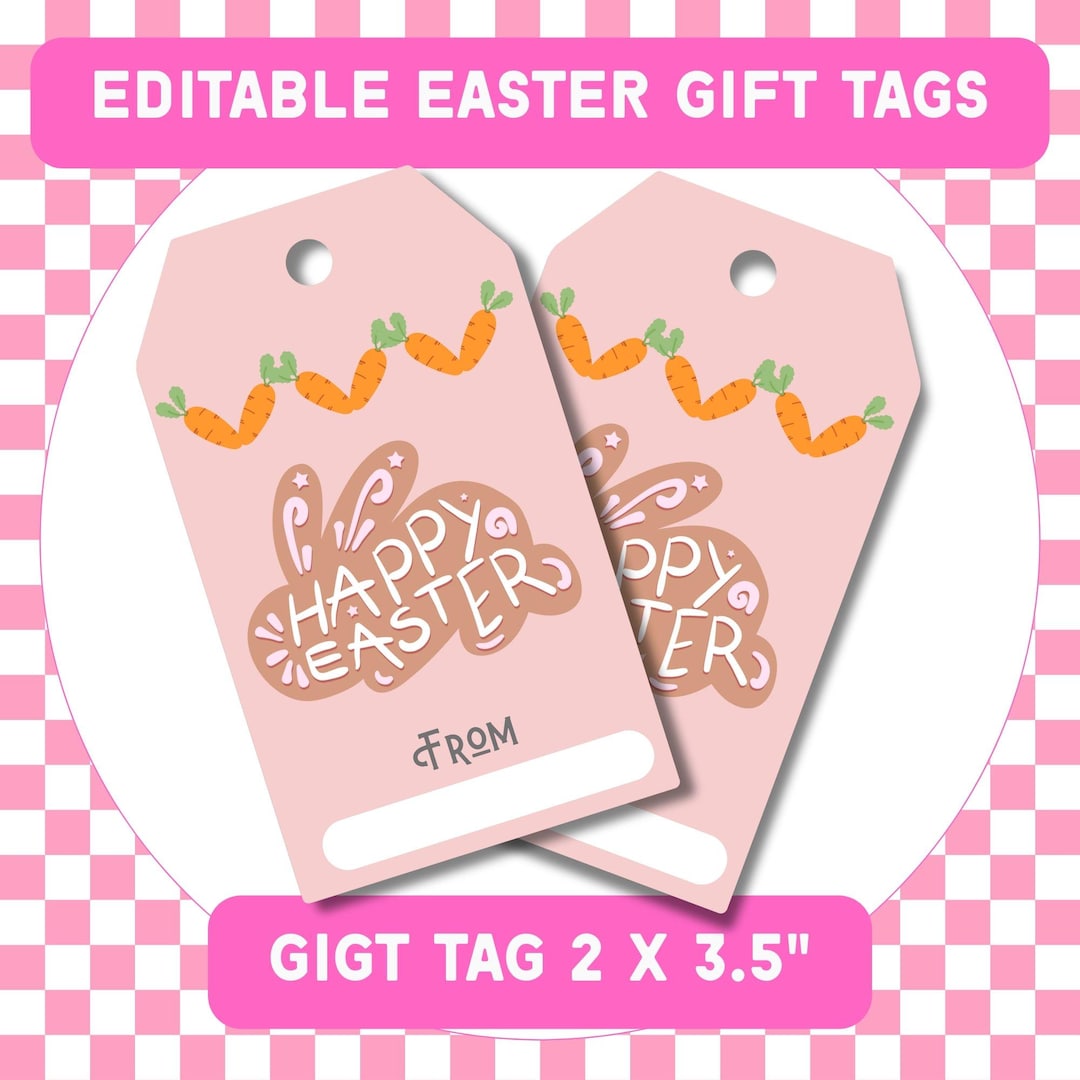 Editable Easter Gift Tags: Printable Basket Tag (digital Download) - Etsy