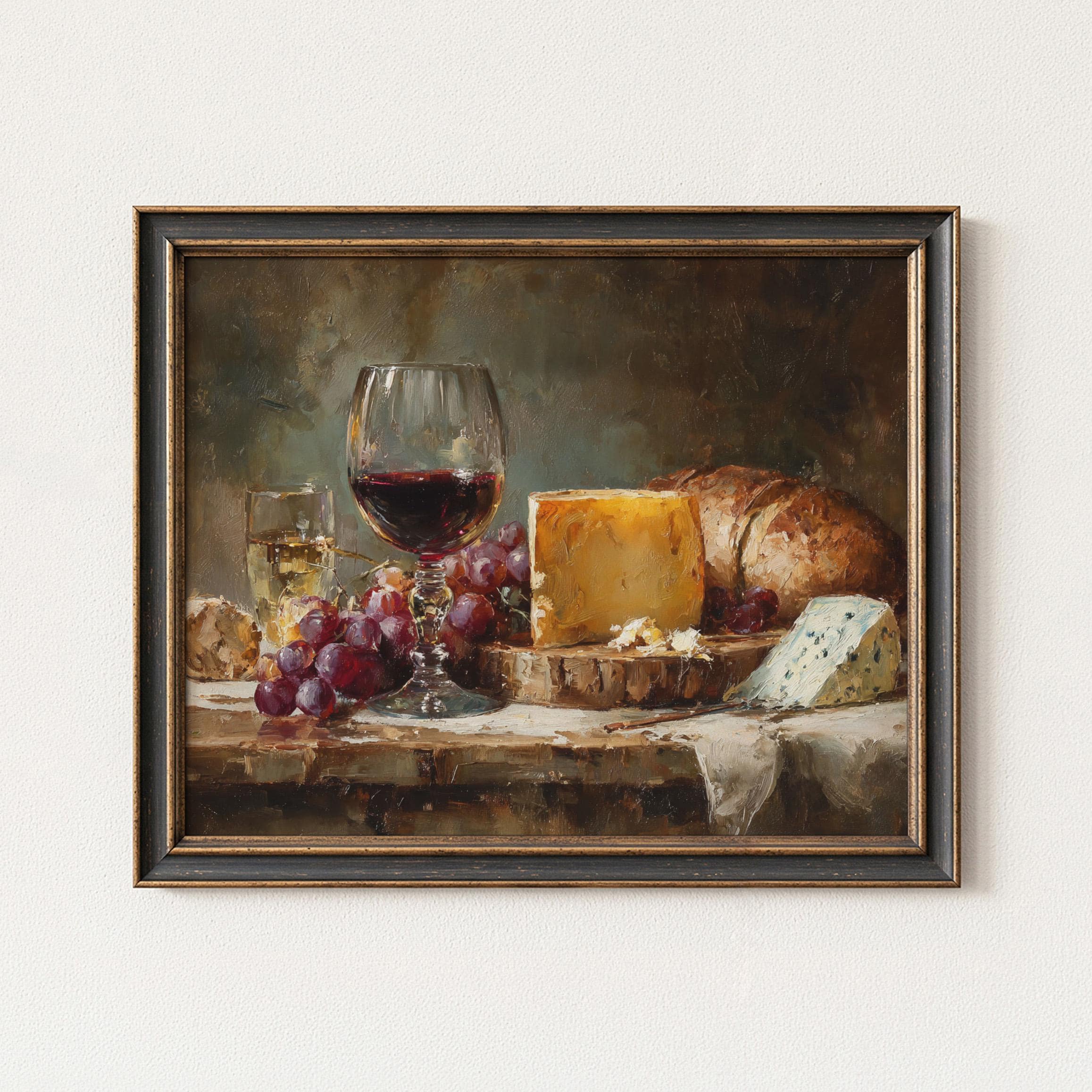 Wine and Cheese Oil Painting - Etsy