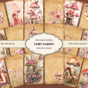 fairy garden, junk Journal kit, spring Ephemera, Scrapbook printable, Printable Paper, vintage aesthetics