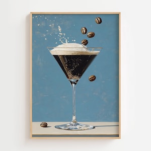 Espresso Martini Splash Art Print | Modern Bar Decor (Digital Download)