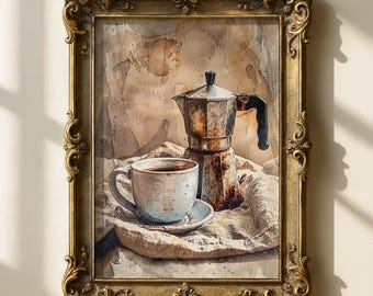 オリジナルコーヒー絵画、水彩紙に描いたコーヒーアート - Etsy 日本