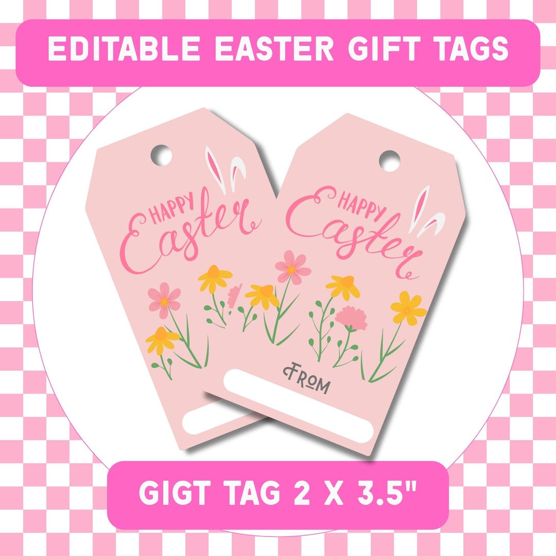 Editable Easter Gift Tags: Printable Basket Tags (2x3.5") - Etsy