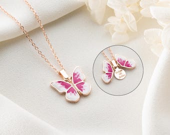 Hidden Name Butterfly Necklace, Secret Message Butterfly Pendant, Openable Wings Butterfly Charm, Delicate Butterfly Necklace, Gift For Her