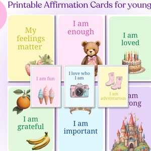 Steigere das Selbstvertrauen mit 20 druckbaren Affirmationskarten für junge Mädchen! Niedliche Designs & aufbauende Botschaften für die tägliche Positivität!
