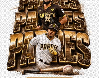 Padres honkbal, png | Honkbalontwerp voor jongens | Honkbal dabben | Shirt wedstrijddag voor jongeren | Little League-sublimatie | Directe JPG-download