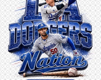 Dodgers Baseball PNG, LA Game Day-afbeelding, honkbalsublimatieontwerp, digitale download, 300 DPI transparant kunstwerk