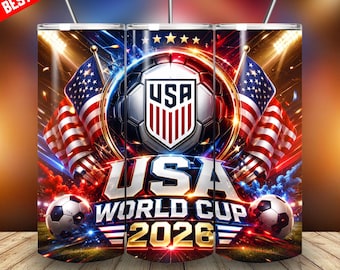 Cristian Pulisic USA voetbalbeker wrap png 20oz WK 2026 sublimatieontwerp