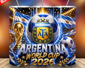 Messi Argentina Tumbler Wrap 20oz voetbalsublimatieontwerp png-PNG