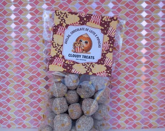 Avellanas cubiertas de palomitas de maíz con chocolate