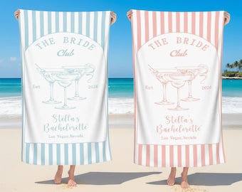 Personalized The Bride Club Beach Towel, Bride Club Bachelorette Beach Towel, Custom Bridal Party Beach Towel, Bachelorette Party Gift Girl