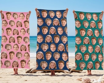 Toalla de playa personalizada con cara divertida, toalla de playa con foto personalizada, toallas de secado rápido personalizadas, toalla de playa con foto personalizada, regalo personalizado