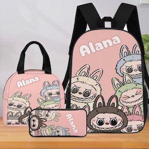 Custom Backpack for Kids Girls Boy, Personalized School Backpack Lunch Bag and Pencil Pouch,Custom Name School bag,Best Back to School Gifts