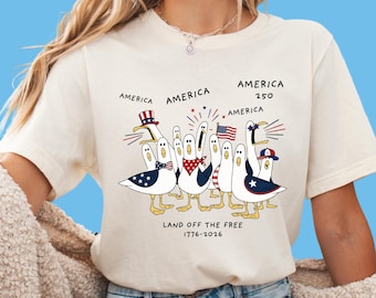 America 250th Anniversary Shirt, Patriotic Seagull 4th Of July Tee
