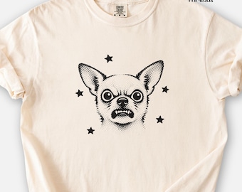 Chihuahua Shirt, Angry Dog Meme Tee, Halftone Pet Lover Gift