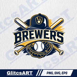 Brewers SVG - PNG, digital nedladdning, klippfil, Cricut, basebollgåvor, bäst för utskrift, T-shirt