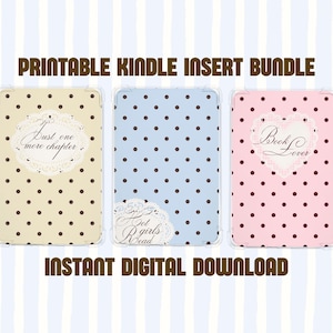 Printable Polka Dot Kindle Clear Case Insert Bundle | Digital Download | Hot Girls Read, Book Lover, Just One More Chapter, 10 sizes