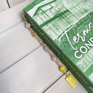 Beaded Metal Bookmark, Bookish Gifts, Bookshelf Decor, Book Accessories, Handmade Bookmark, Gifts for Readers, Hook Bookmark, Charm Bookmark