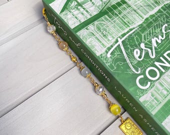 Beaded Metal Bookmark, Bookish Gifts, Bookshelf Decor, Book Accessories, Handmade Bookmark, Gifts for Readers, Hook Bookmark, Charm Bookmark