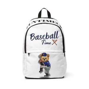 Sac à dos de baseball pour enfants et adultes, Sac de sport unisexe, Sac à dos d'école imperméable, Sac à dos de voyage, Ours en peluche mignon pour joueur de baseball