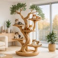 Handcrafted Wooden Cat Tree Tower – Luxury Natural Cat Furniture, Modern Indoor Climbing Tree for Multiple Cats, Wooden Pet Perch Decor product logo