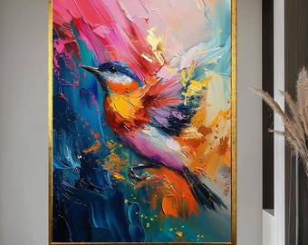 Bunter Kolibri Leinwanddruck - Tropische Wandkunst