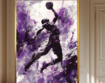 Slam Dunk Graffiti Canvas, Athlete Art Print, Sports Decor