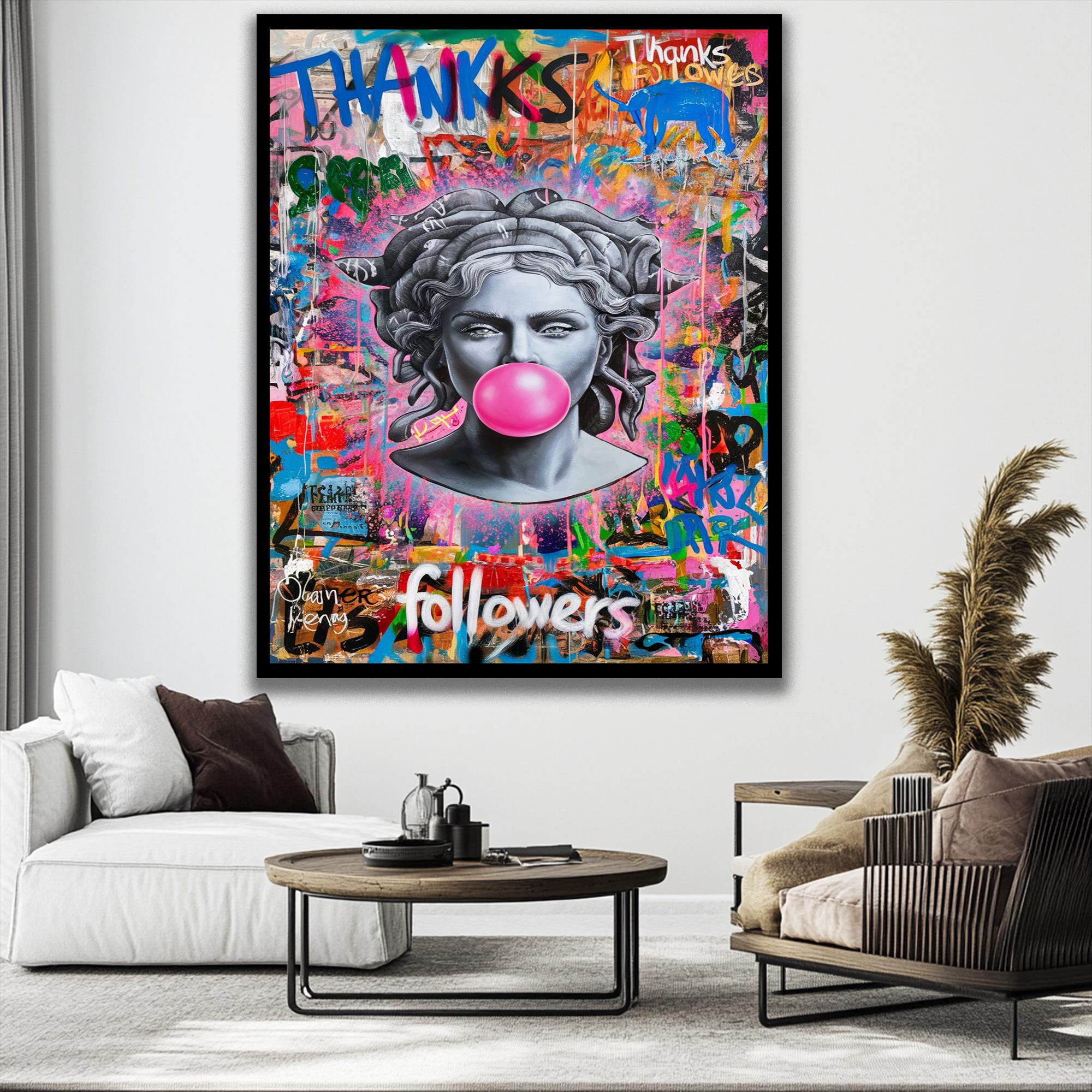Pop Art Medusa Wall Art Canvas Wall Art Medusa Print Graffiti