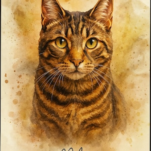 Tier Portraits vom Foto Personalisierte Digitale Individuelle Hunde- und Katzenmalerei Geschenk Erinnerungsstück dekorative Wandkunst