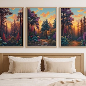 Wall Art Set of 3 Ocean Wave Triptych Beach Prints for Living Room Bedroom Kids Room Coastal Decor