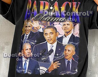 Barack Obama Shirt, Obamaall Print Tee, Barack Vintage Style, Cultural Leader Bootleg Shirt  #saf