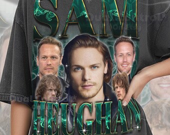 Maglietta di Sam Heughan, maglietta vintage retrò anni '90 di Sam Heughan, maglietta grafica di un attore scozzese, maglietta da fan di una star di un dramma d'epoca, #tpc