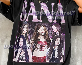 Sana 90s Vintage Retro Bootleg Shirt, K-Pop Girl Group Graphic Tee, Korean Idol Visual Fan Apparel #SAF
