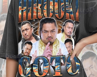 Maglietta Hirooki Goto, maglietta vintage retrò anni '90 di Hirooki Goto, maglietta grafica della leggenda del wrestling, maglietta da fan con estetica da guerriero, #tpc