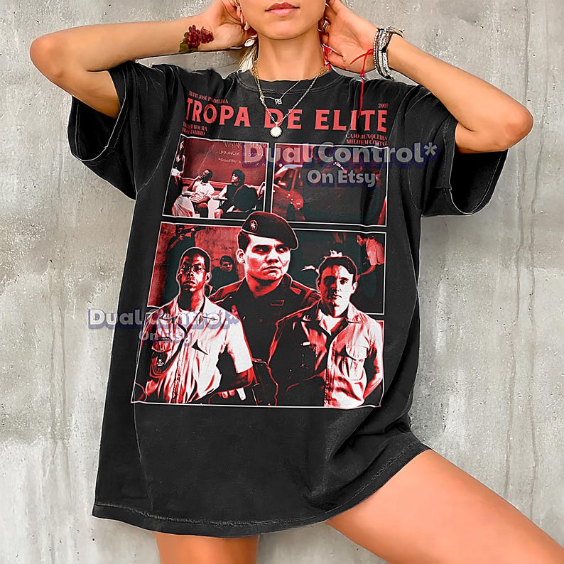 Camiseta pirata Tropa Elite, camisetas vintage Tropa Elite, Tropa Elite retro de los 90, sudadera Tropa Elite #Saf imagen 2