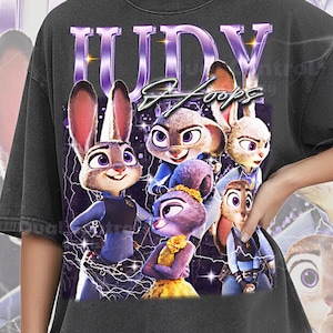 Camiseta de Judy Hopps de Zootopia, camiseta pirata retro vintage de los años 90 de Judy Hopps, camiseta gráfica de héroe conejo, regalo para fan de la policía de Animal City, #saf