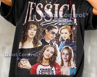 Jessica Alba 90s Vintage Retro Bootleg Shirt, 2000s Hollywood Icon Graphic Tee, Sci-Fi Action Star Fan Apparel #SAF