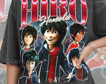 Hiro Hamada Shirt, 90s Vintage Retro Bootleg Robot Inventor T-Shirt, Tech Genius Graphic Tee, High-Tech Hero Fan Apparel, #saf