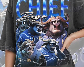 Chief Bogo Zootopia Shirt, Chief Bogo 90s Vintage Retro Bootleg Shirt, Captain Buffalo Graphic Tee, Animal City Police Fan Gift, #saf