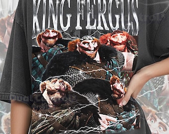 King Fergus Shirt, 90s Vintage Retro Bootleg Bear Hunter T-Shirt, Highland King Graphic Tee, Brave Father Fan Apparel, #saf