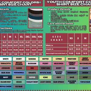 a poster showing the different colors of a shirt