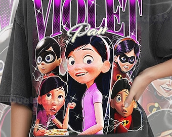 Violet Parr Shirt, 90s Vintage Retro Bootleg Invisible Heroine T-Shirt, Force Field Girl Graphic Tee, Super Family Fan Apparel, #saf