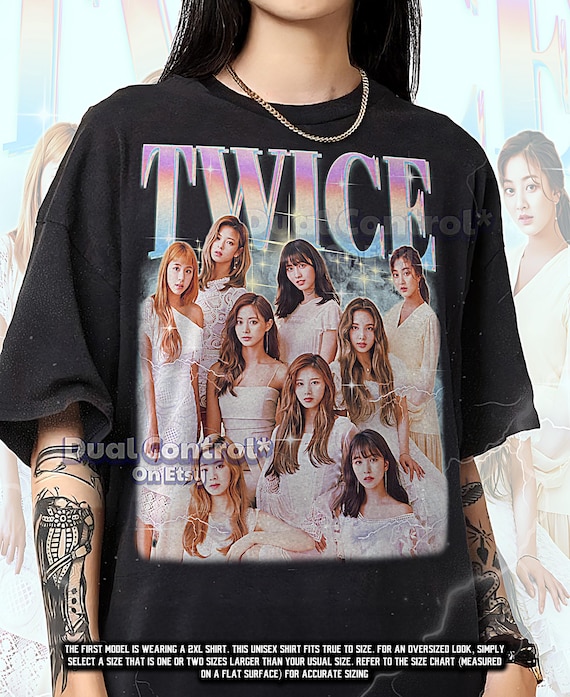 TWICE ブートレッグ シャツ、TWICE レトロ T シャツ、K-POP グループ T