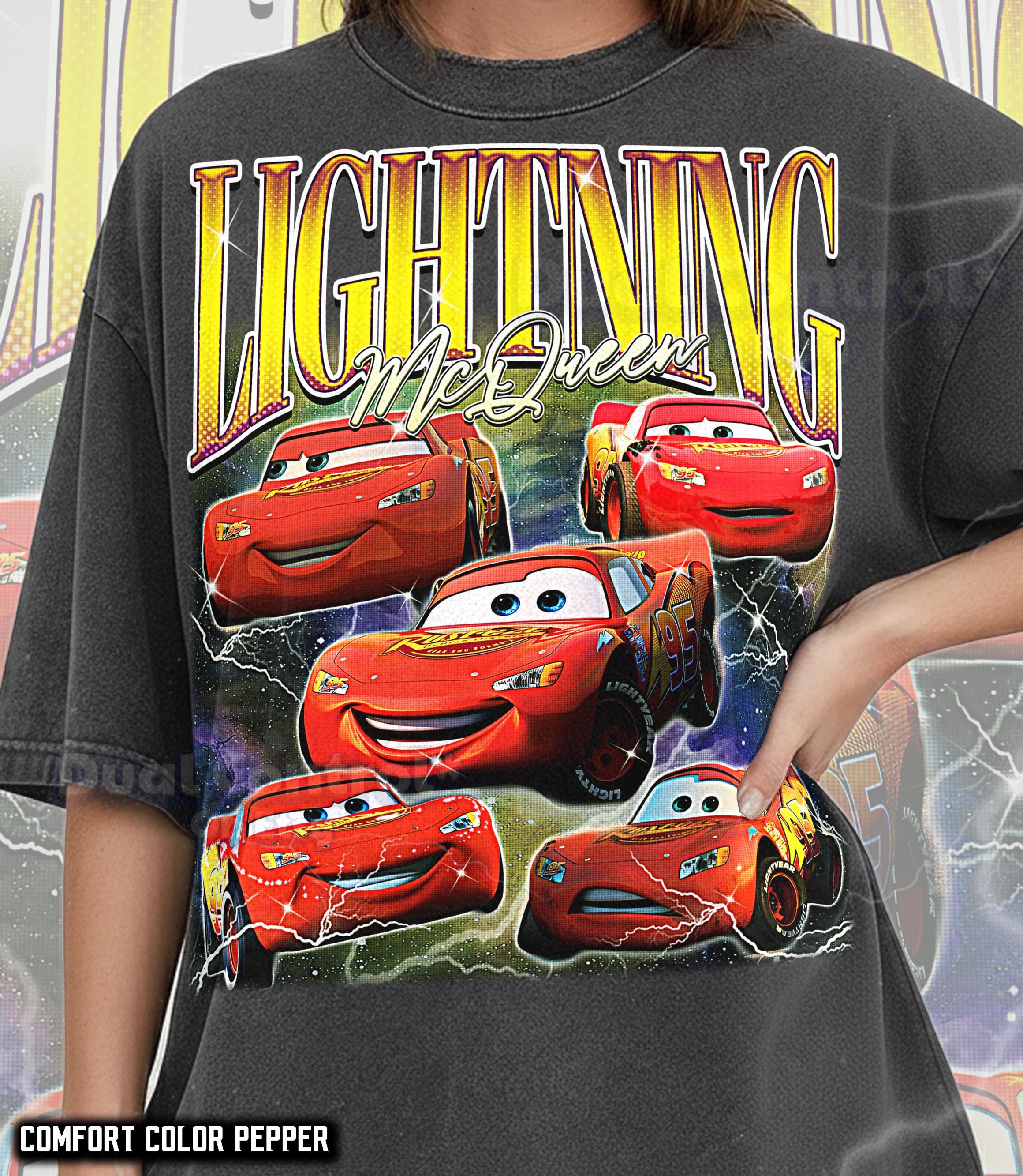 Lightning Mcqueen Shirt, 90s Vintage Retro Bootleg Racing Star T