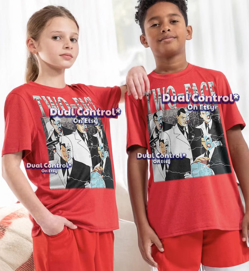 Two-Face 90er Jahre Vintage Retro Bootleg Shirt, Comic Bösewicht Grafik T-Shirt, Gotham Crime Boss Fan Bekleidung #SAF Bild 6