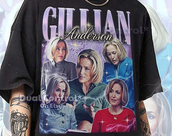 Gillian Anderson Shirt, Gillian Anderson Vintage Shirt, Gillian Retro Tee, Anderson Bootleg Tee, Sci-Fi Actress Style  #saf