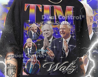 TIM WALZ Vintage Shirt, Tim Walz Retro 90s Tshirt, Tim Bootleg Tee, Tim Walz Sweater, Governor Icon Look  #saf